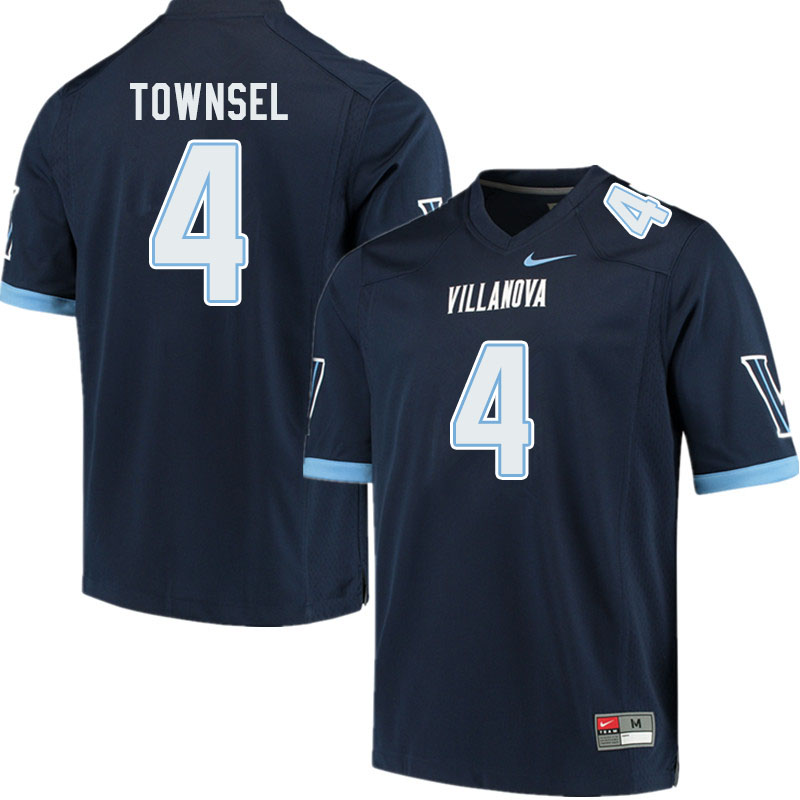 Men #4 Qwashin Townsel Villanova Wildcats College Football Jerseys Sale-Navy